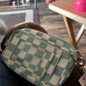 Checkered Blue and White Women's Bag